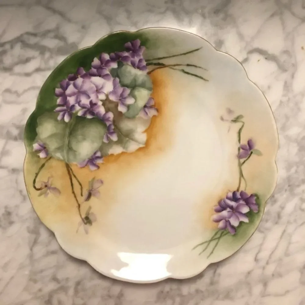Vintage Bavaria Floral Hand Painted Plates